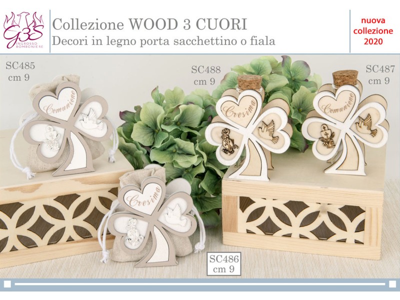 Sacchetto di Juta con Decorazione Legno