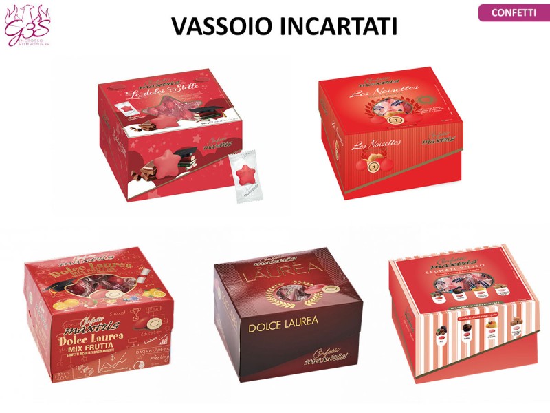 vassoi rosso incartati