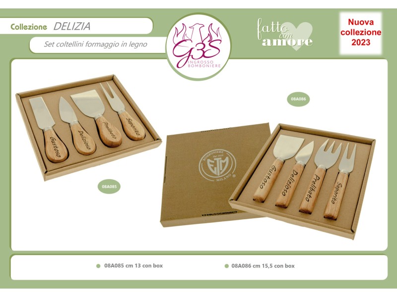 Set coltellini formaggio in legno